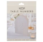 Hvide bordnumre 1-12