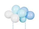 Kagepynt miniballoner blå og hvide